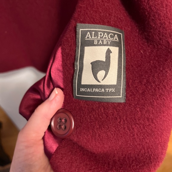 Hilary Radley deep Red Alpaca Coat size 4 - Picture 3 of 4